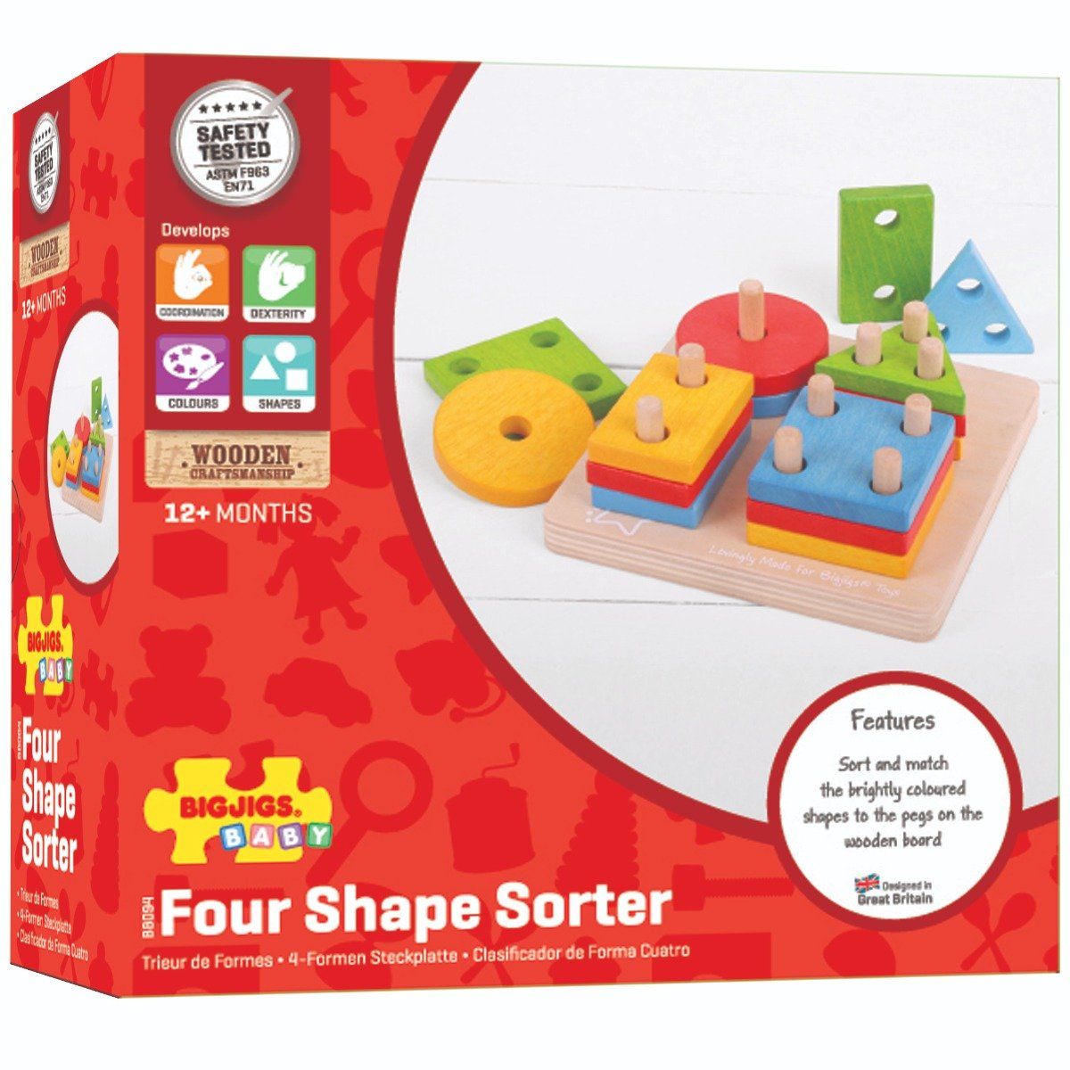 Bigjigs Toys First Four Shape Sorter