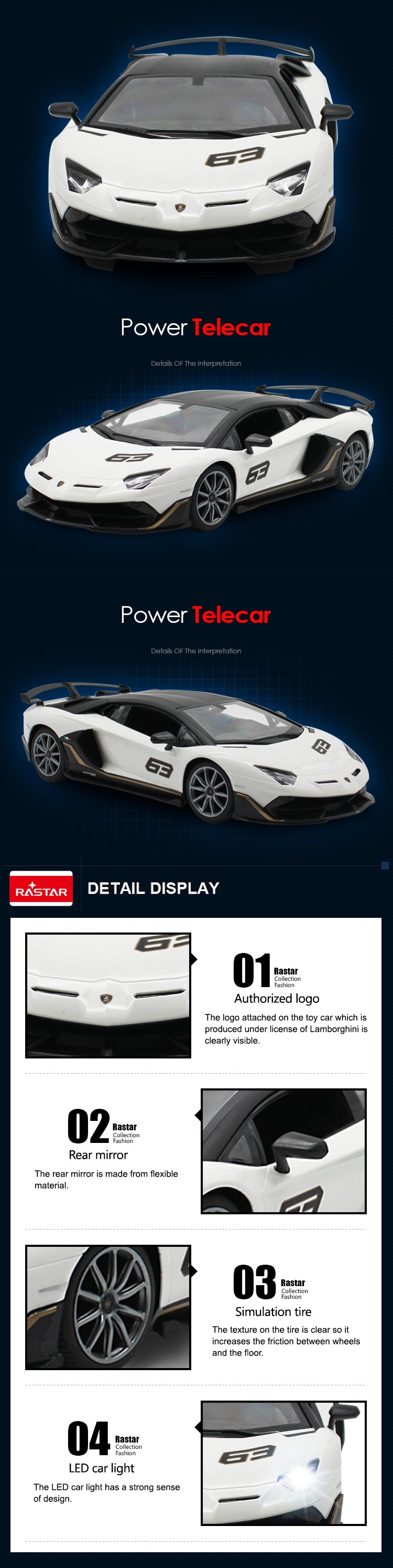 Rastar Licensed 1:14 Radio Control Car - Lamborghini Aventador SVJ Performance