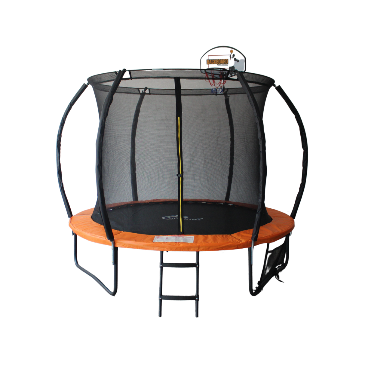 ALL 4 KIDS 8 FT Jump Zone Spring Trampoline with Basketball Board