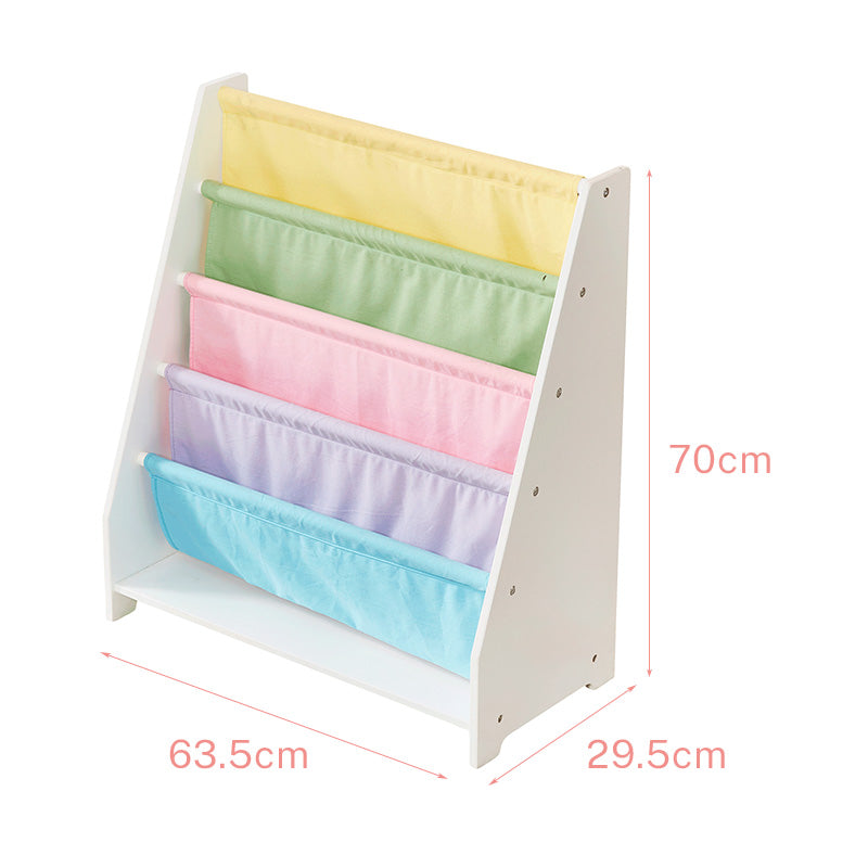 ALL 4 KIDS Charlie White Kids Wooden Canvas Sling Magazine Bookcase