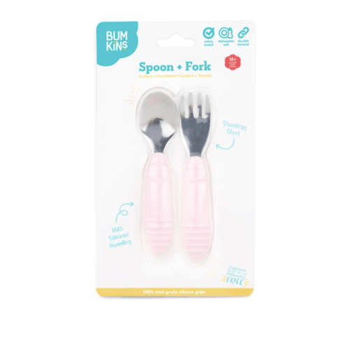 Bumkins Spoon and Fork - Pink
