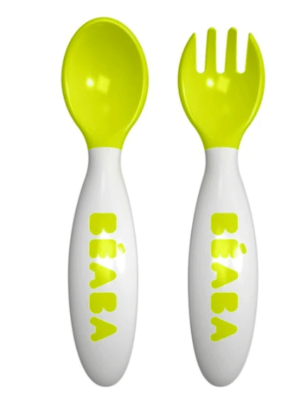 Beaba - 2-Piece Ergonomic Cutley Set Color - Neon