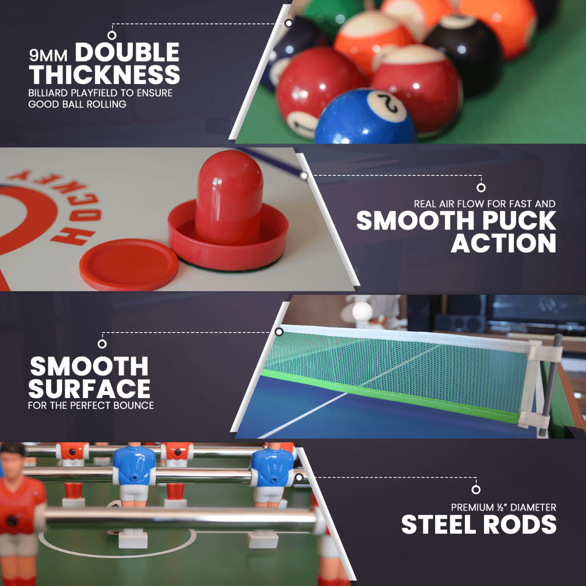All 4 Kids James 4 in 1 4FT Activity Entertainment Foosball Table