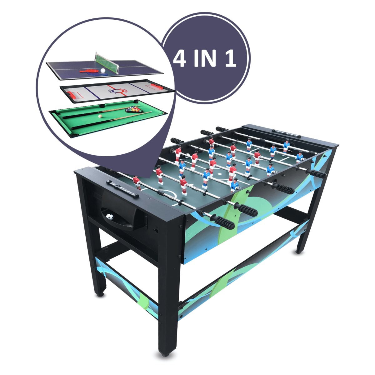 All 4 Kids Jayden 4 in 1 4FT Activity Entertainment Play Pool Table