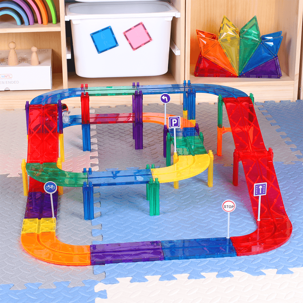 MNTL Magnetic Car Track Set 52 Pieces