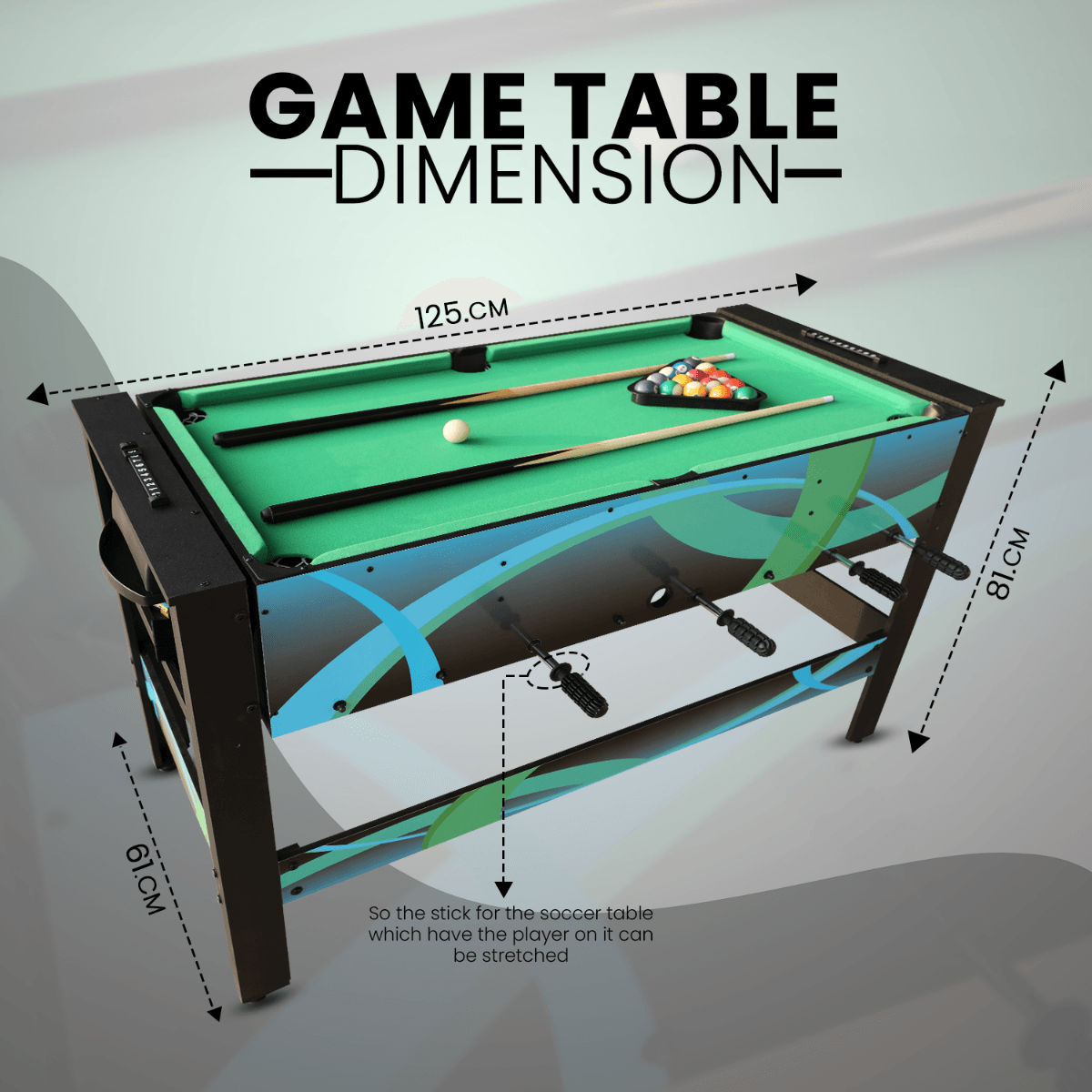 All 4 Kids Jayden 4 in 1 4FT Activity Entertainment Play Pool Table