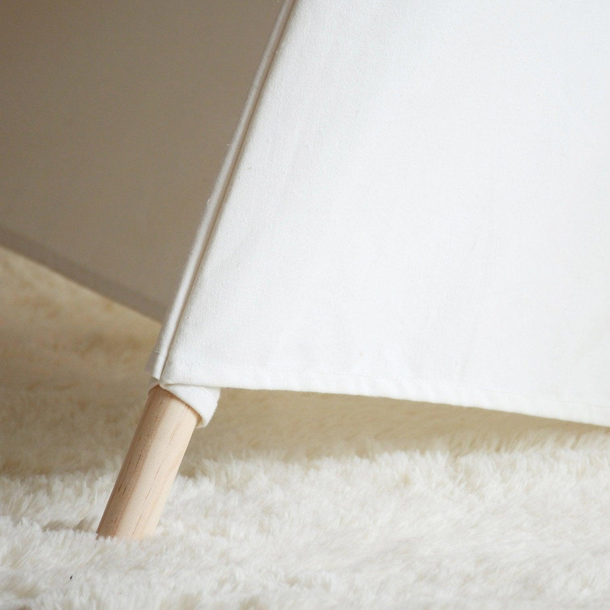 All 4 Kids Lily White Cotton Canvas Kids Hexagonal Teepee Tent