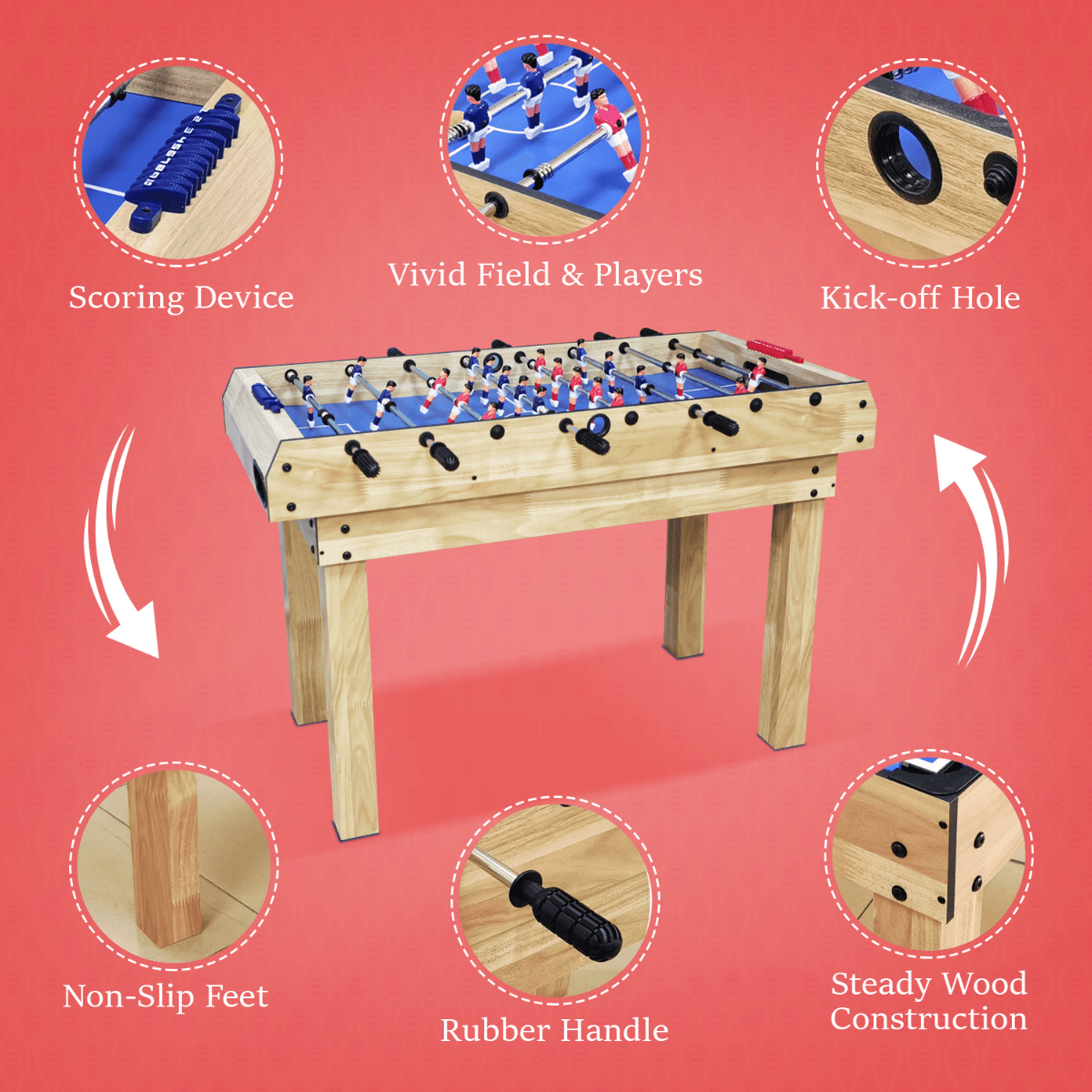 All 4 Kids Maxwell 4 in 1 4FT Activity Entertainment Play Foosball Table