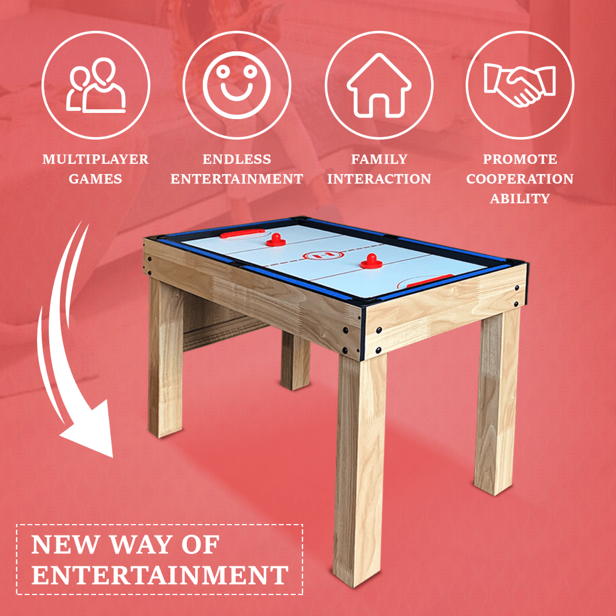 All 4 Kids Maxwell 4 in 1 4FT Activity Entertainment Play Foosball Table