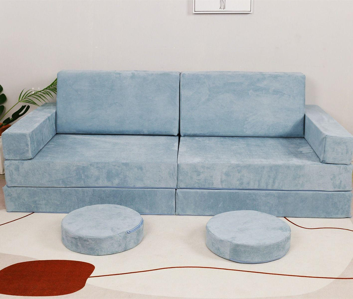 All 4 Kids Ethan 10 PCS Play Couch - Blue