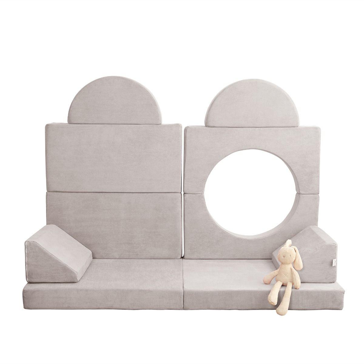 All 4 Kids Ollie 10 PCS Modular Play Couch Set - Cream