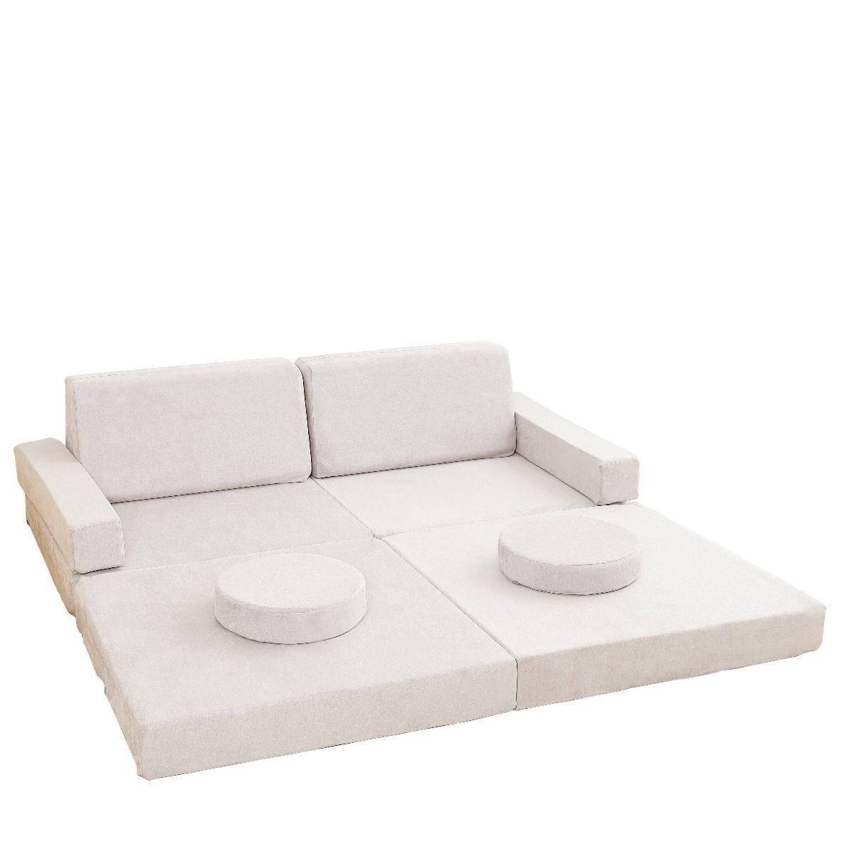 All 4 Kids Ethan 10 PCS Modular Play Couch - Cream