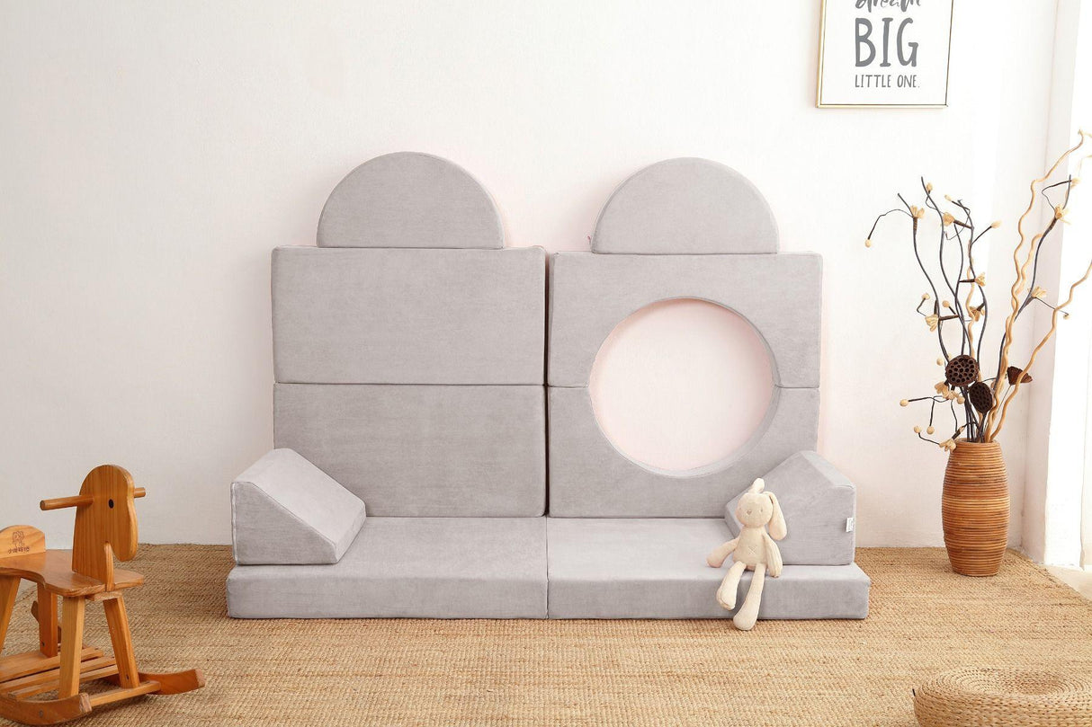 All 4 Kids Ollie 10 PCS Modular Play Couch Set - Cream