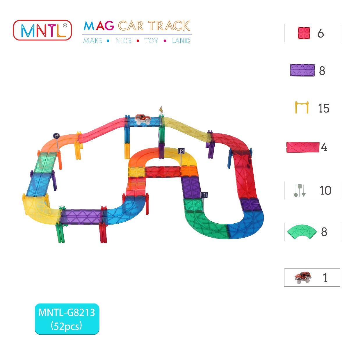 MNTL Magnetic Car Track Set 52 Pieces