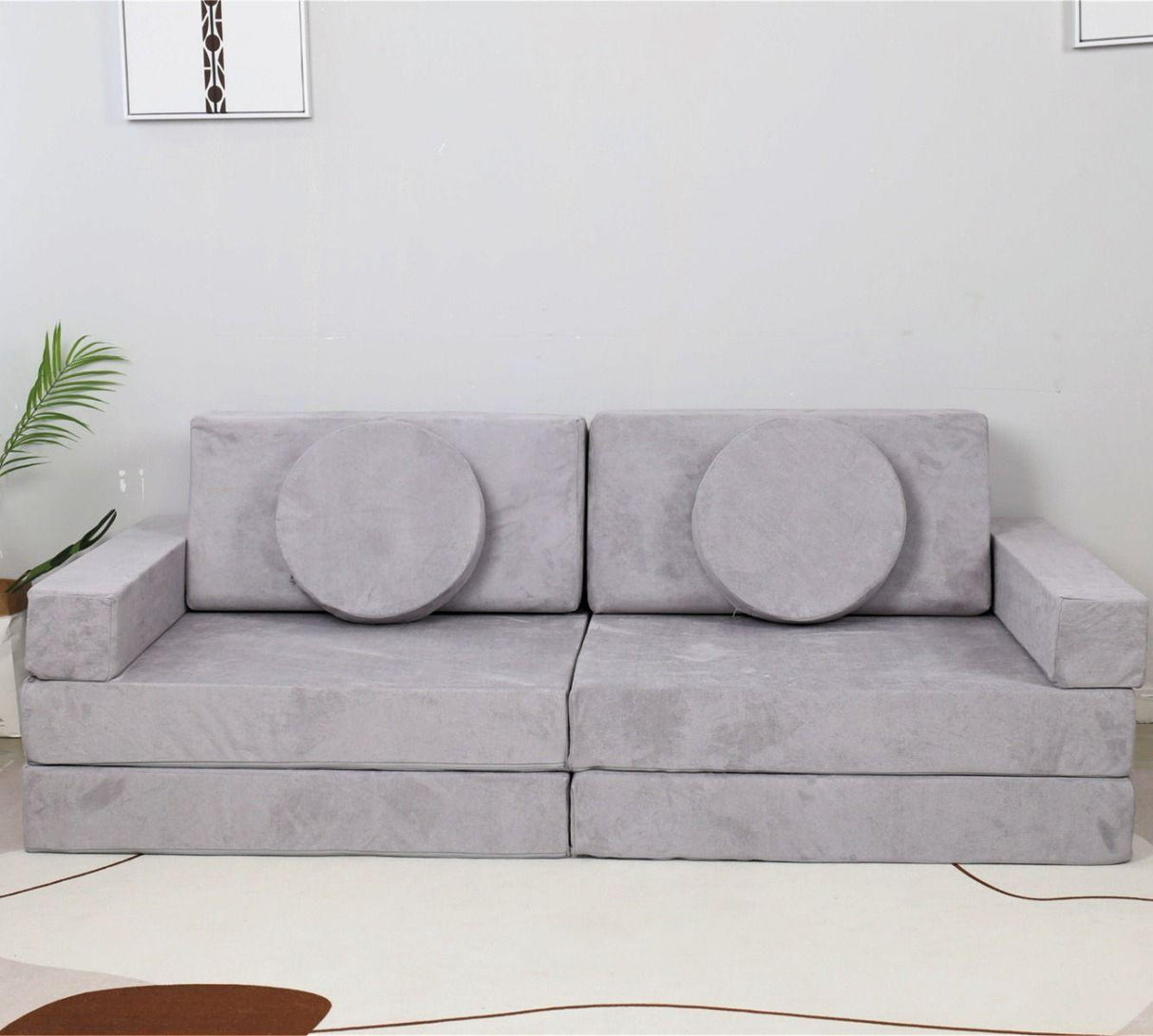 All 4 Kids Ethan 10 PCS Play Couch - Grey