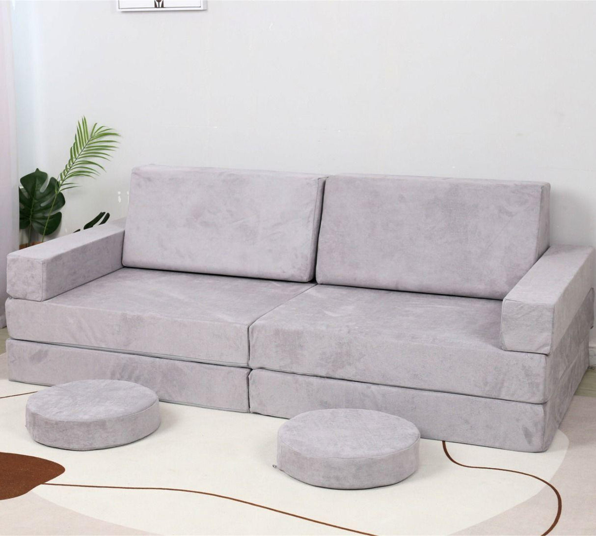 All 4 Kids Ethan 10 PCS Play Couch - Grey