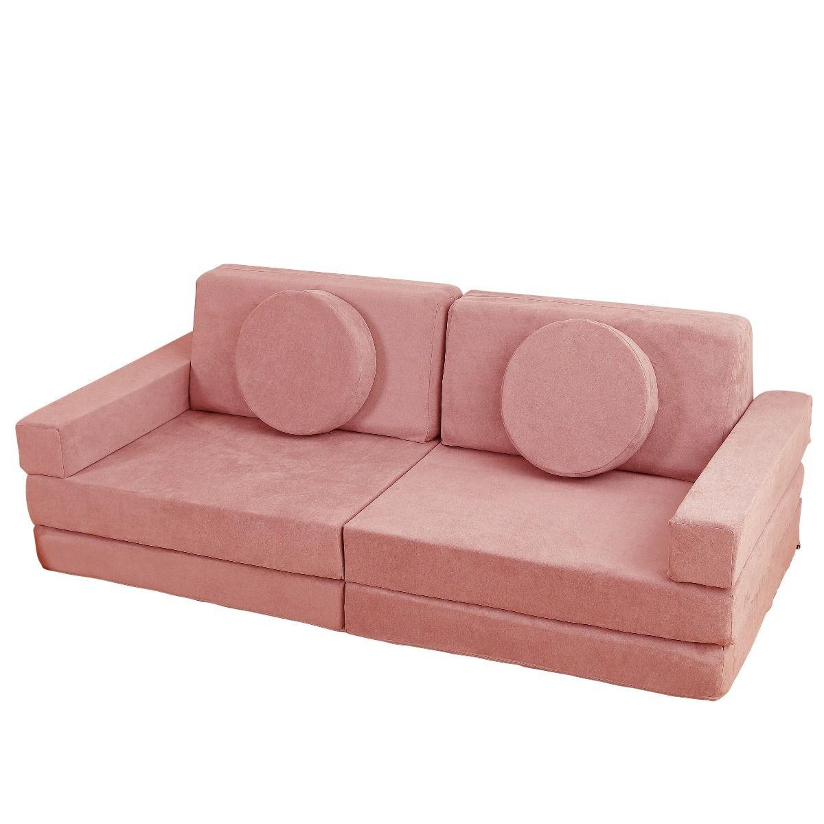 All 4 Kids Ethan 10 PCS Play Couch - Rose