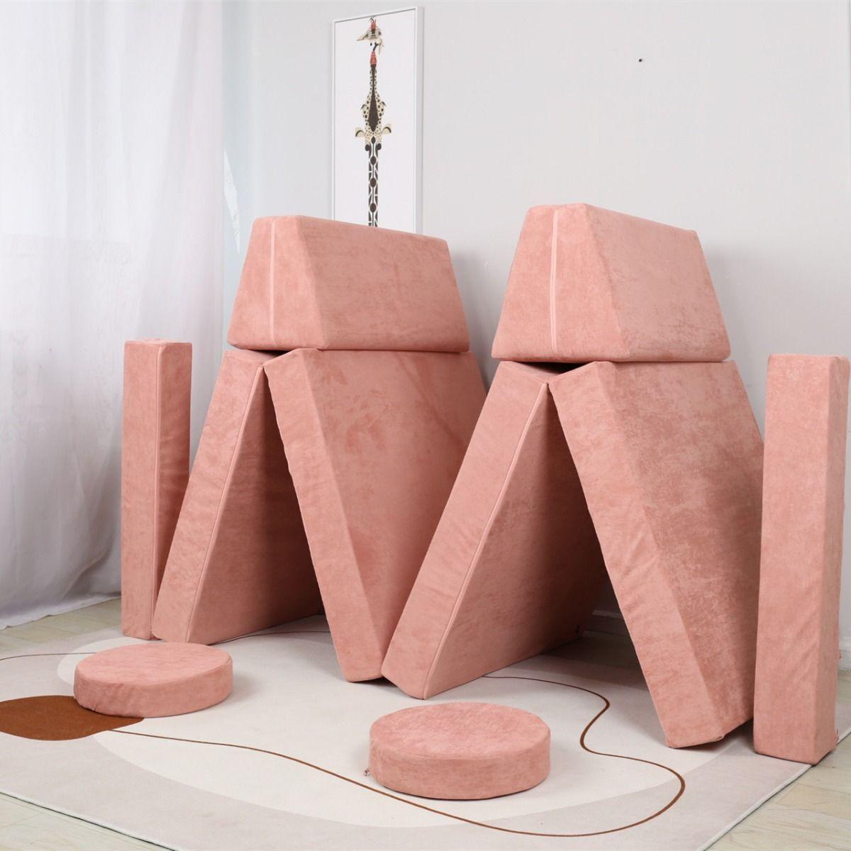 All 4 Kids Ethan 10 PCS Play Couch - Rose