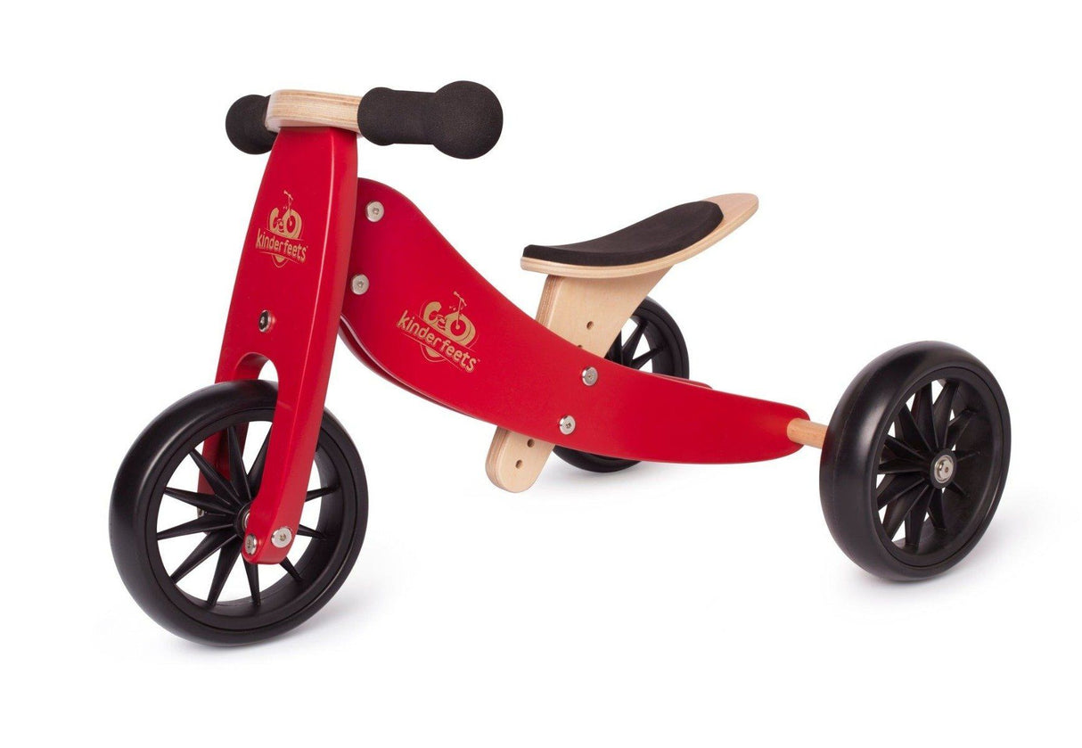 Kinderfeets Tiny Tot 2-in-1 Trike Balance Bike - Cherry Red