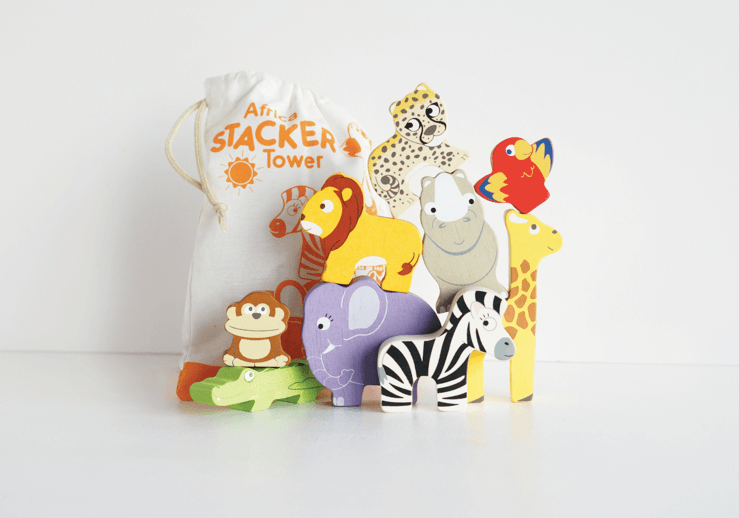 Le Toy Van Petilou Africa Stacking Tower & Bag