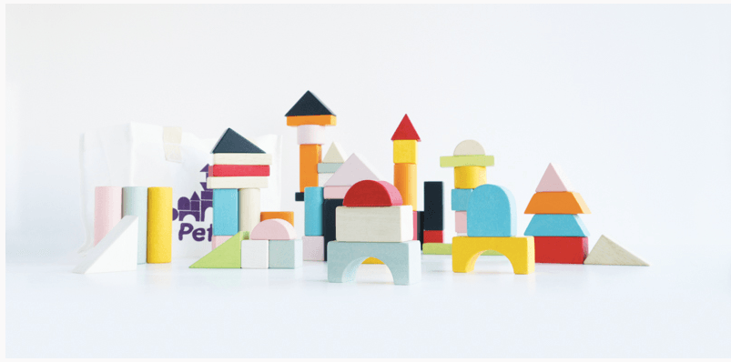 Le Toy Van Petilou 60 piece Building Blocks Set & Bag