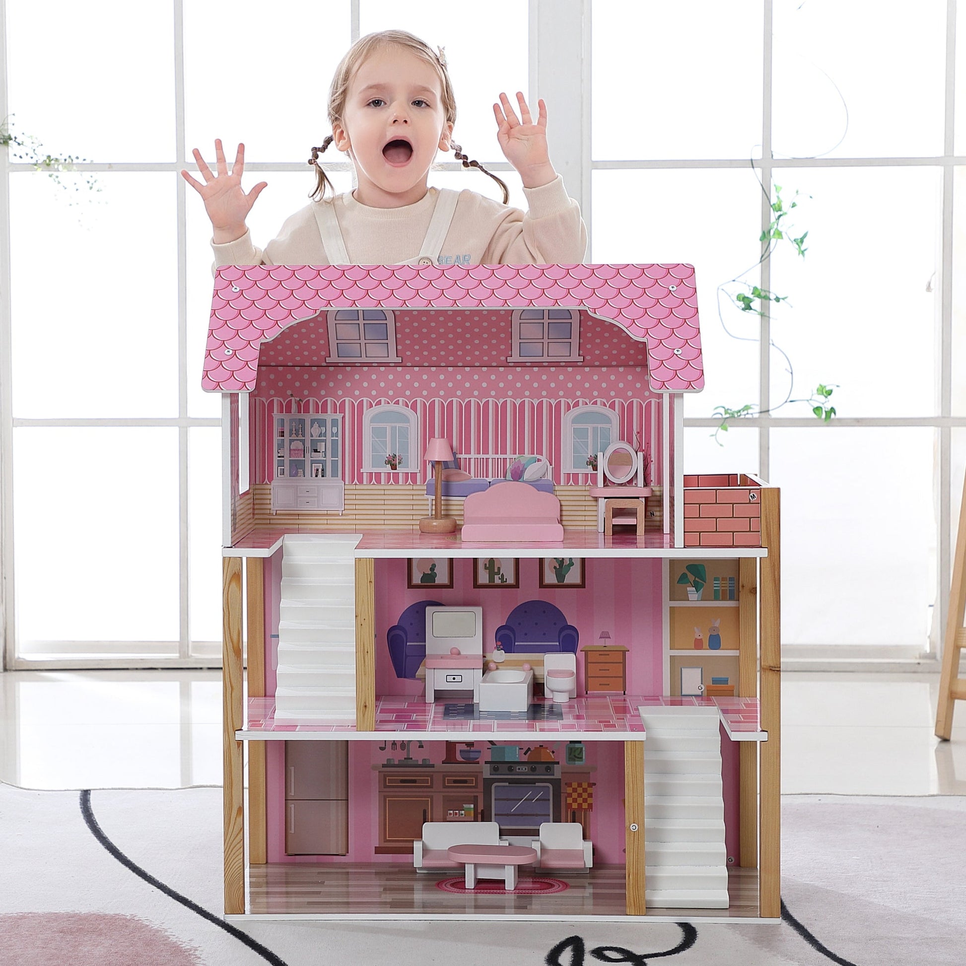 ALL 4 KIDS Eliana 3 Level Dollhouse