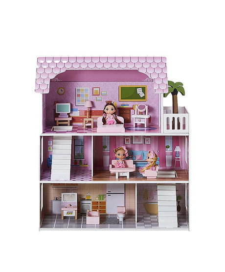ALL 4 KIDS 3 Level Paisley Dollhouse with Furniture
