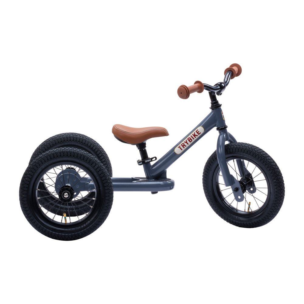 Trybike 2 in 1 Steel Balance Bike and Tricycle - Vintage Grey