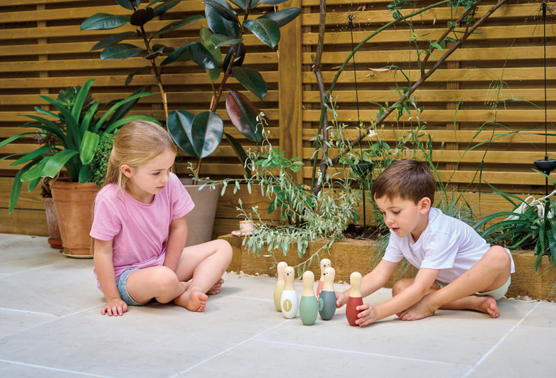 Tender Leaf Toys Wooden Birdie Skittles Bowling Set