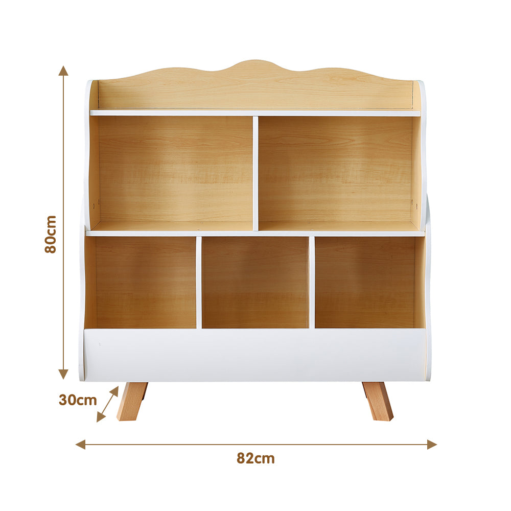All 4 Kids Ellis Bookshelf with Toy Storage Cube