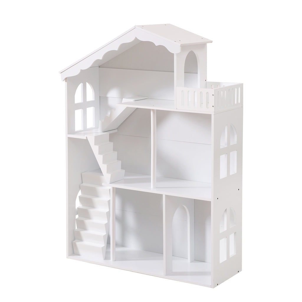 ALL 4 KIDS Ella White Dollhouse Bookcase Book Shelf Storage Unit