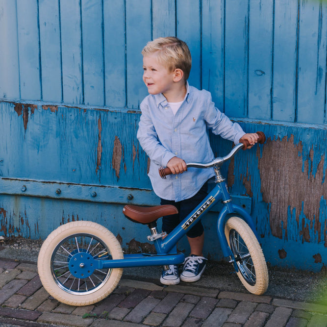 Trybike 2 in 1 Steel Balance Bike and Tricycle - Vintage Blue