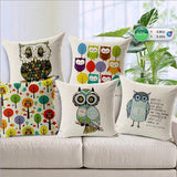 All 4 Kids 45cm Square Throw Pillow Cushion Cover - Owl