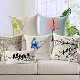 All 4 Kids 45cm Square Throw Pillow Cushion Cover - Branch and Bird