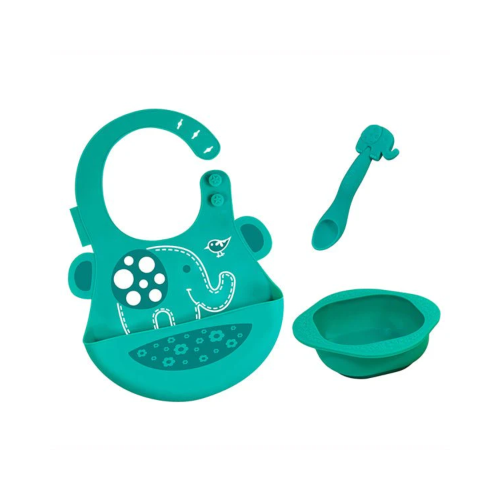 Marcus & Marcus Gift Feeding Set - Green Elephant
