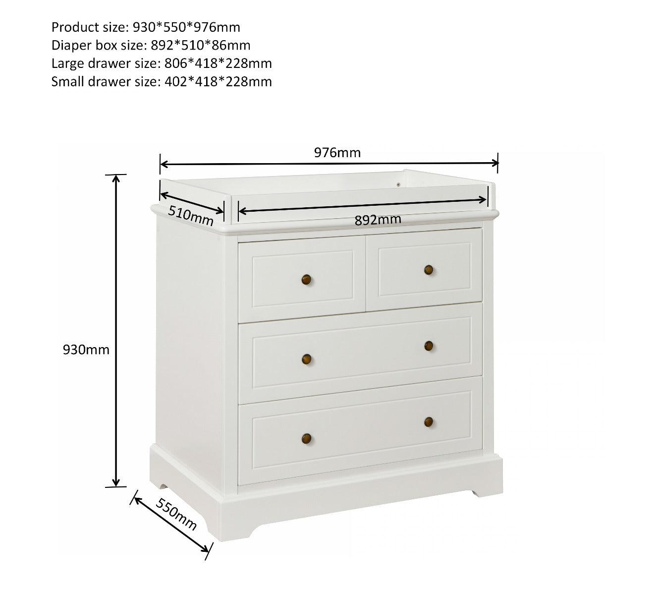 JOY BABY Comet 4 Drawer Chest of Drawer Change Table