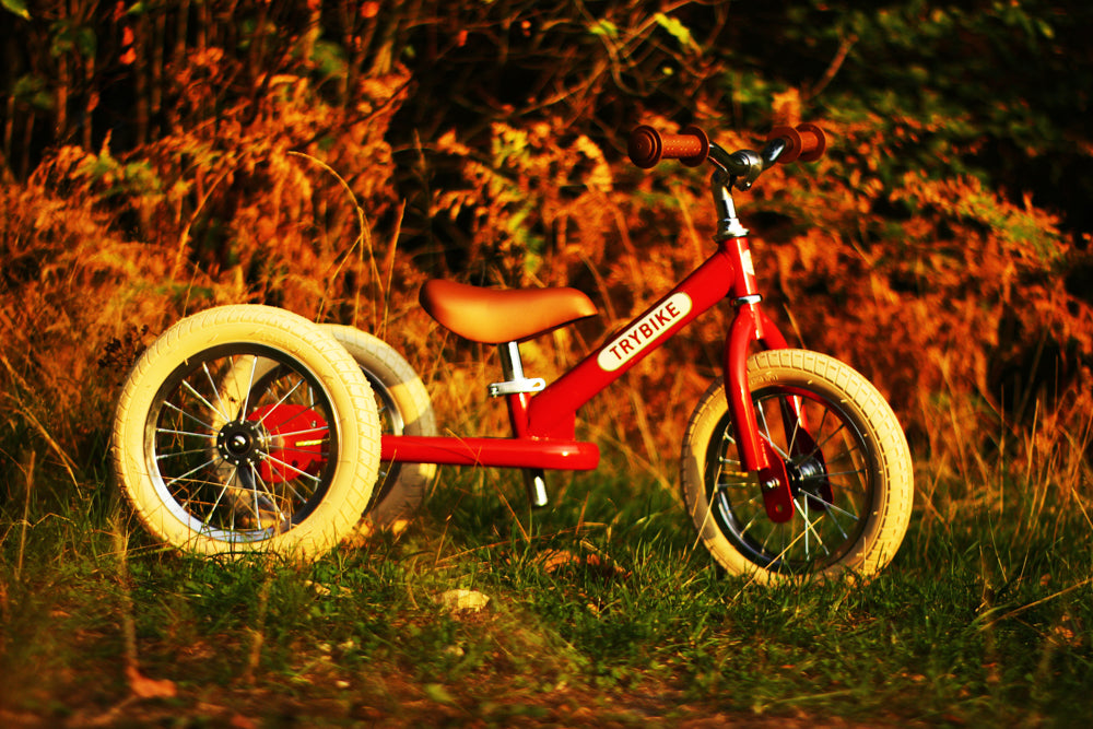 Trybike 2 in 1 Steel Balance Bike and Tricycle - Vintage Red