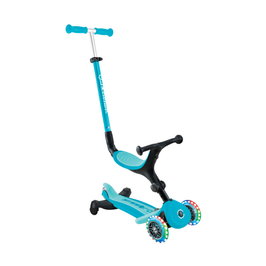 Globber Go Up Active Lights 360 Scooter - Aqua/Soft Cyan