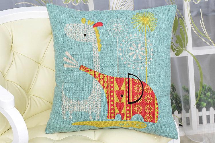 All 4 Kids 45cm Square Throw Pillow Cushion Cover - Elephant