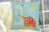 All 4 Kids 45cm Square Throw Pillow Cushion Cover - Elephant