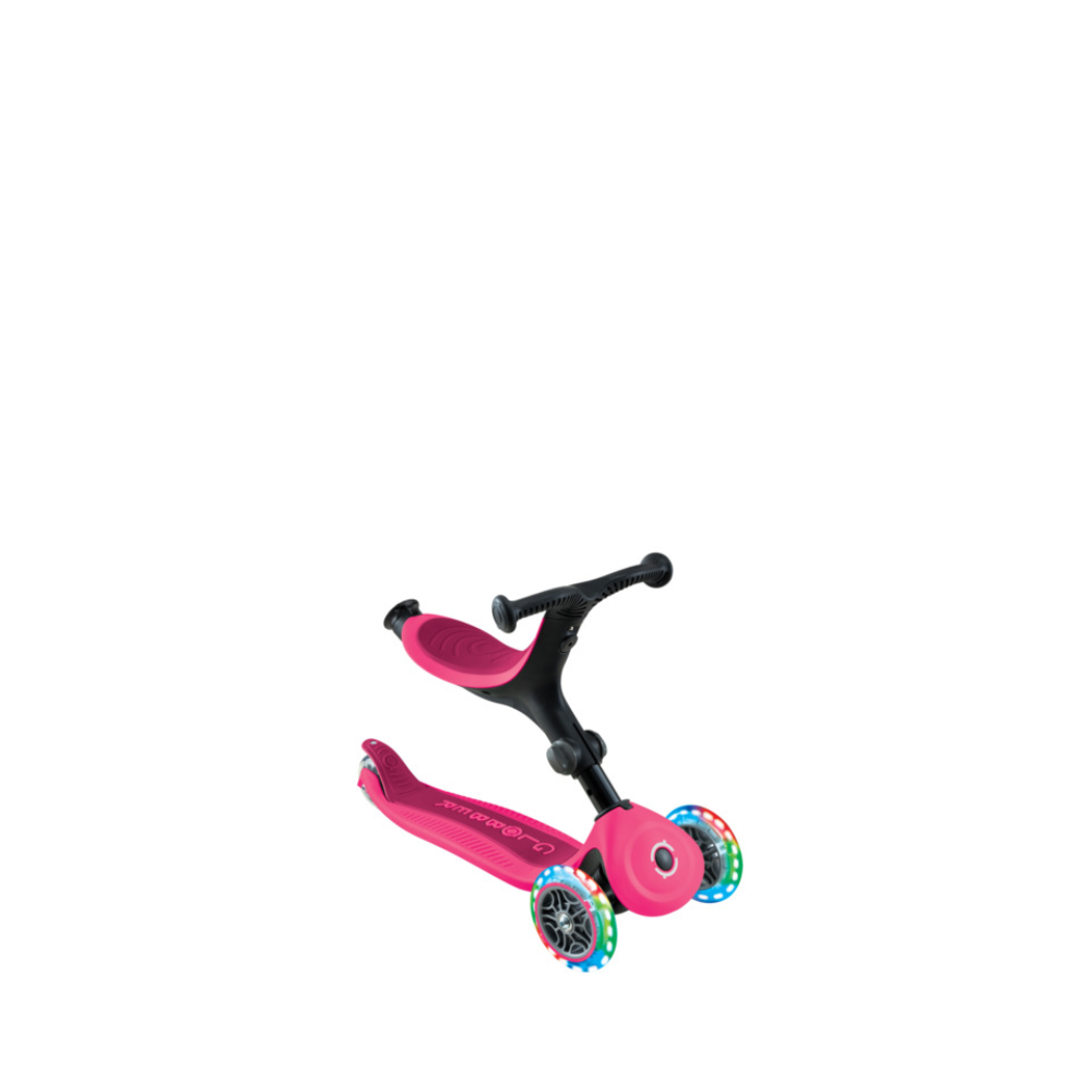 Globber GO UP ACTIVE Scooter with Lights - Fuchsia/ Dark Pink