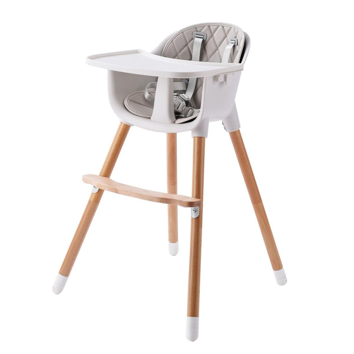 JOY  BABY Amelia 2-in-1 Timber Highchair - Beige