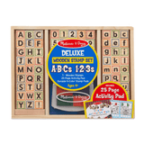 Melissa & Doug Deluxe Wooden ABC-123 Stamp Set