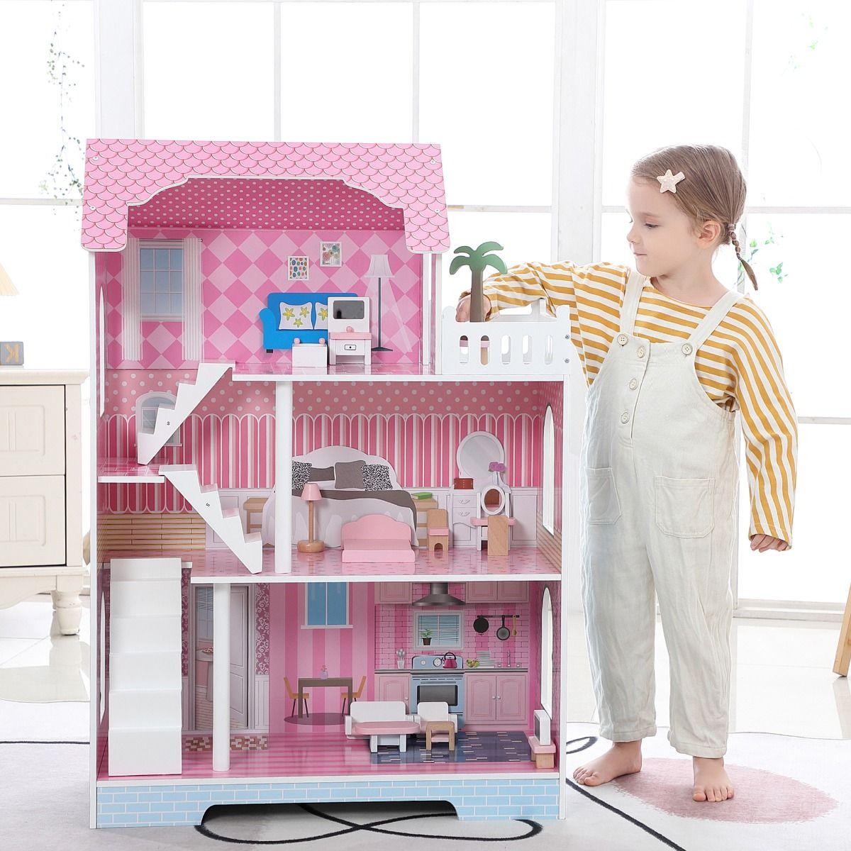 ALL 4 KIDS 3 Level Quinn Dollhouse with Furniture