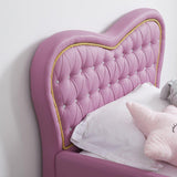 ALL 4 KIDS Brooklyn Heart PU Leather Single Upholstered Bed - Pink