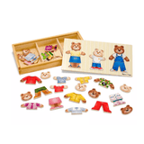 Melissa & Doug Wooden Bear Family Dress Up - 45pc