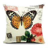 All 4 Kids 45cm Square Throw Pillow Cushion Cover - Butterfly and Flower