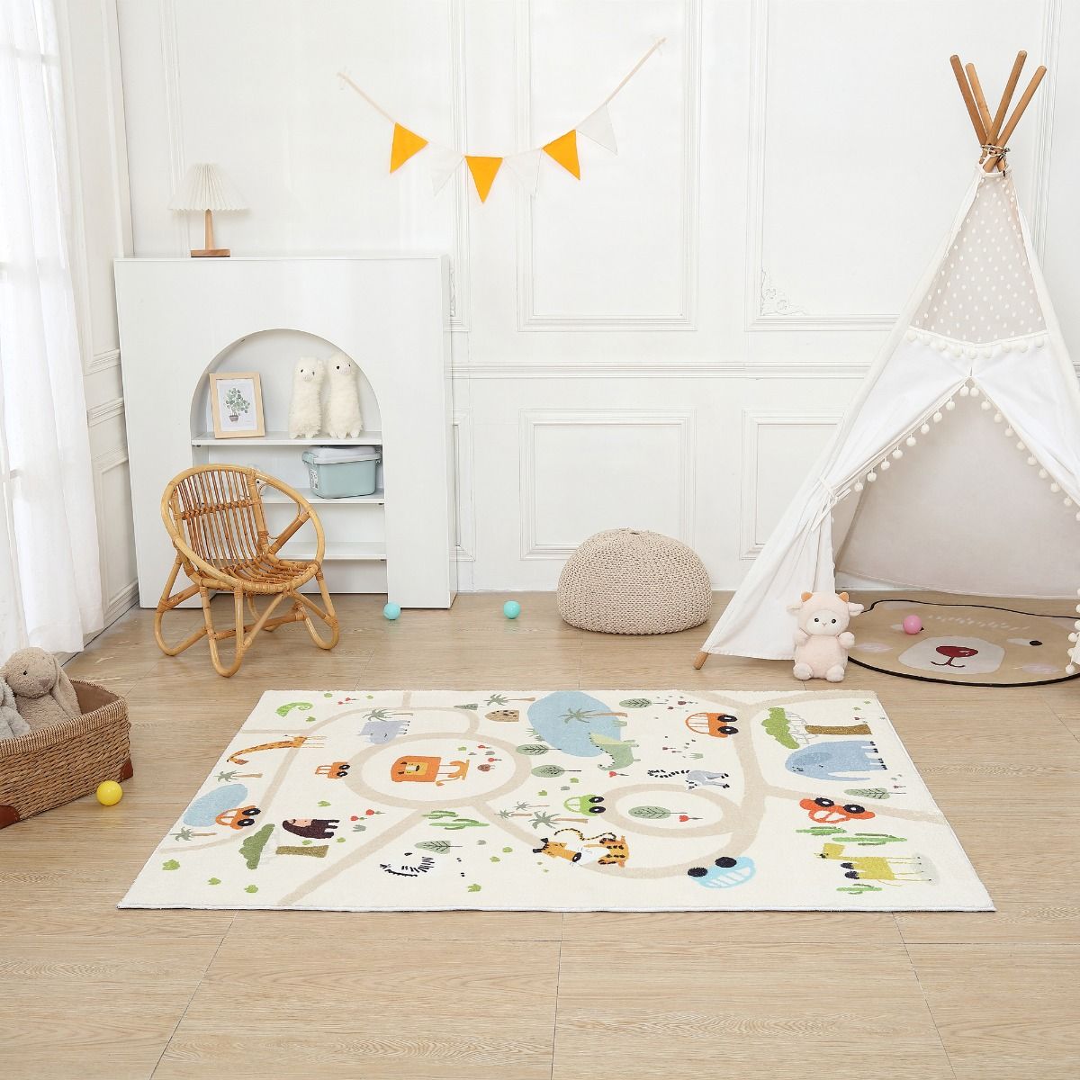 All 4 Kids Zoo Map Rug - Small 120 X 160 cm