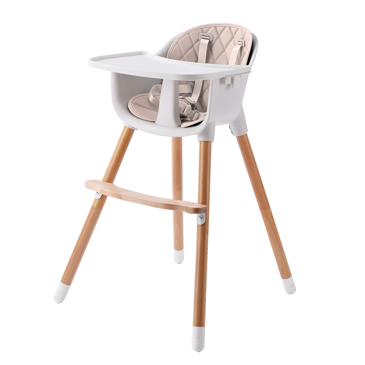 JOY  BABY Amelia Beige 2-in-1 Timber Highchair