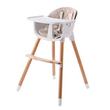 JOY  BABY Amelia Beige 2-in-1 Timber Highchair